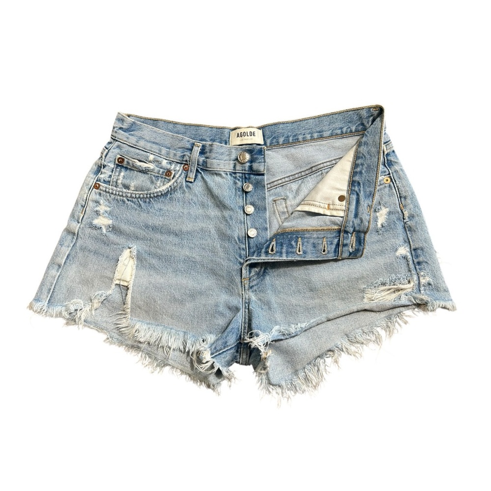 AGOLDE Parker High Rise Cutoff Shorts 29 Distressed Denim | SKU 268